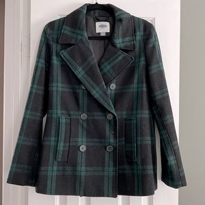 Old Navy Green and Black Peacoat